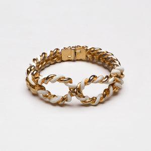 Vintage KJL Woven Enamel and Gold Bracelet