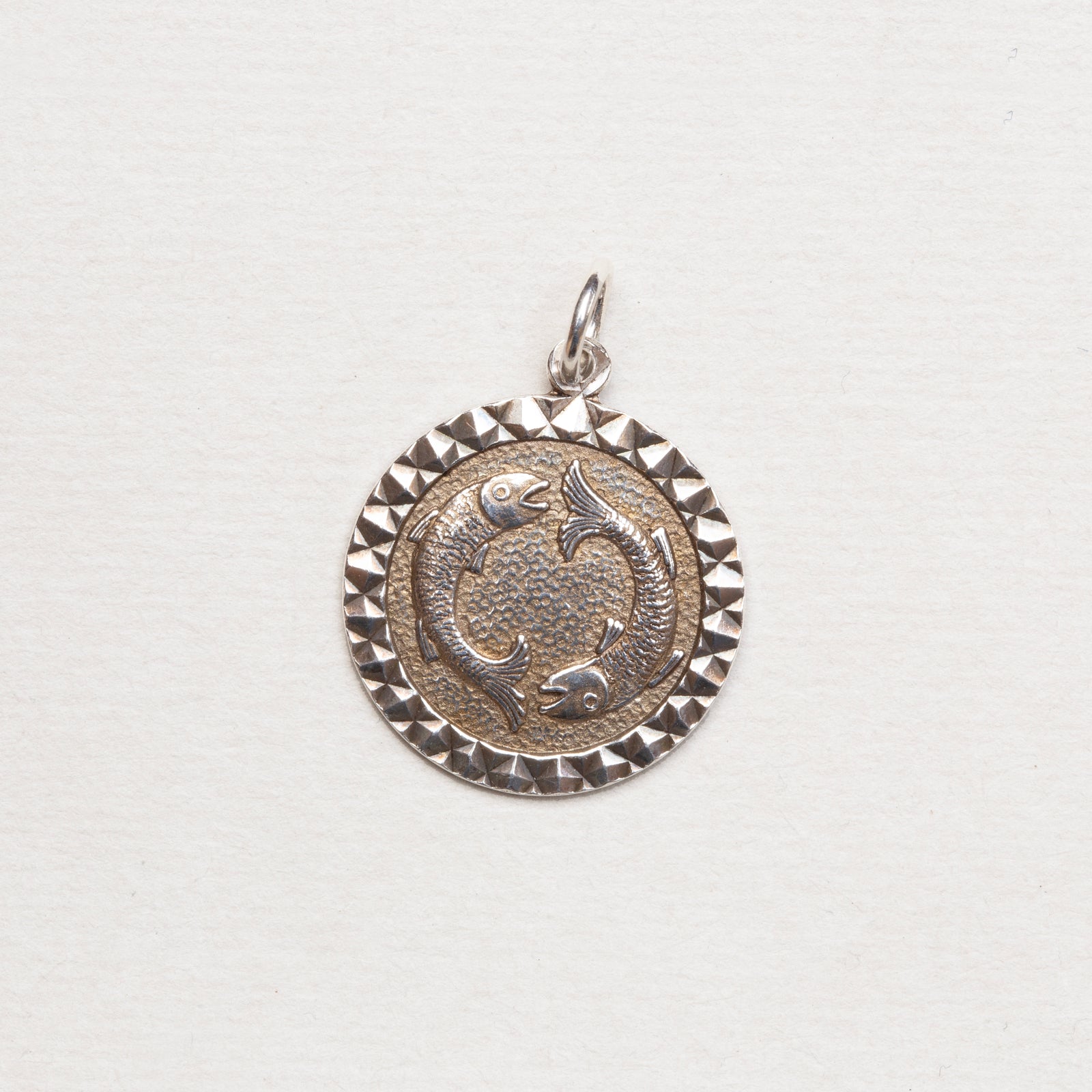 Vintage Silver Pisces Charm Pendant