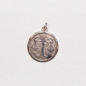Vintage Silver Libra Charm Pendant