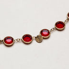 Vintage Chanel Red Gripoix Gold Plated Brass Sautoir Necklace