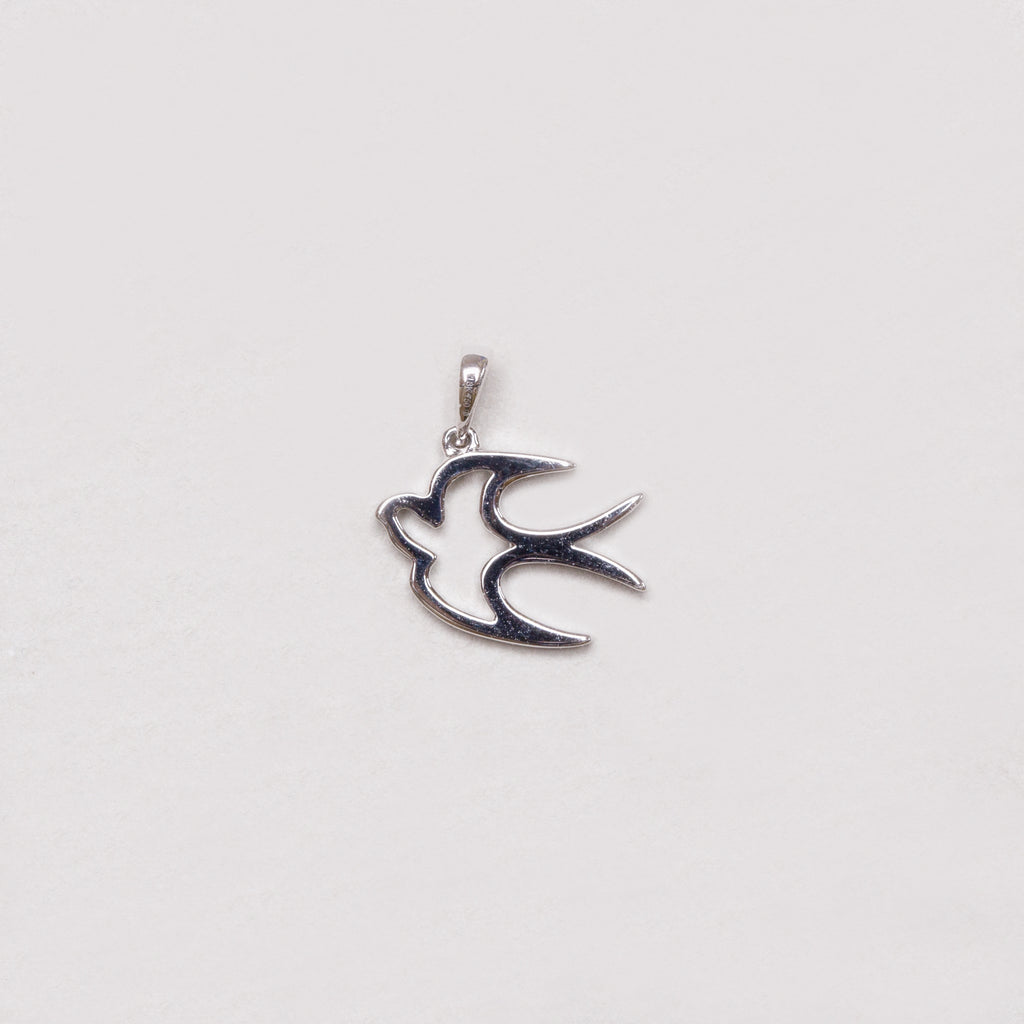 18ct White Gold Dove Pendant Charm with Diamonds