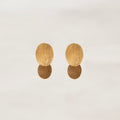 Twin Oval Stud Earrings in Gold-plated and Silver
