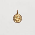 Vintage Gold St. Christopher Pendant with Black Diamonds