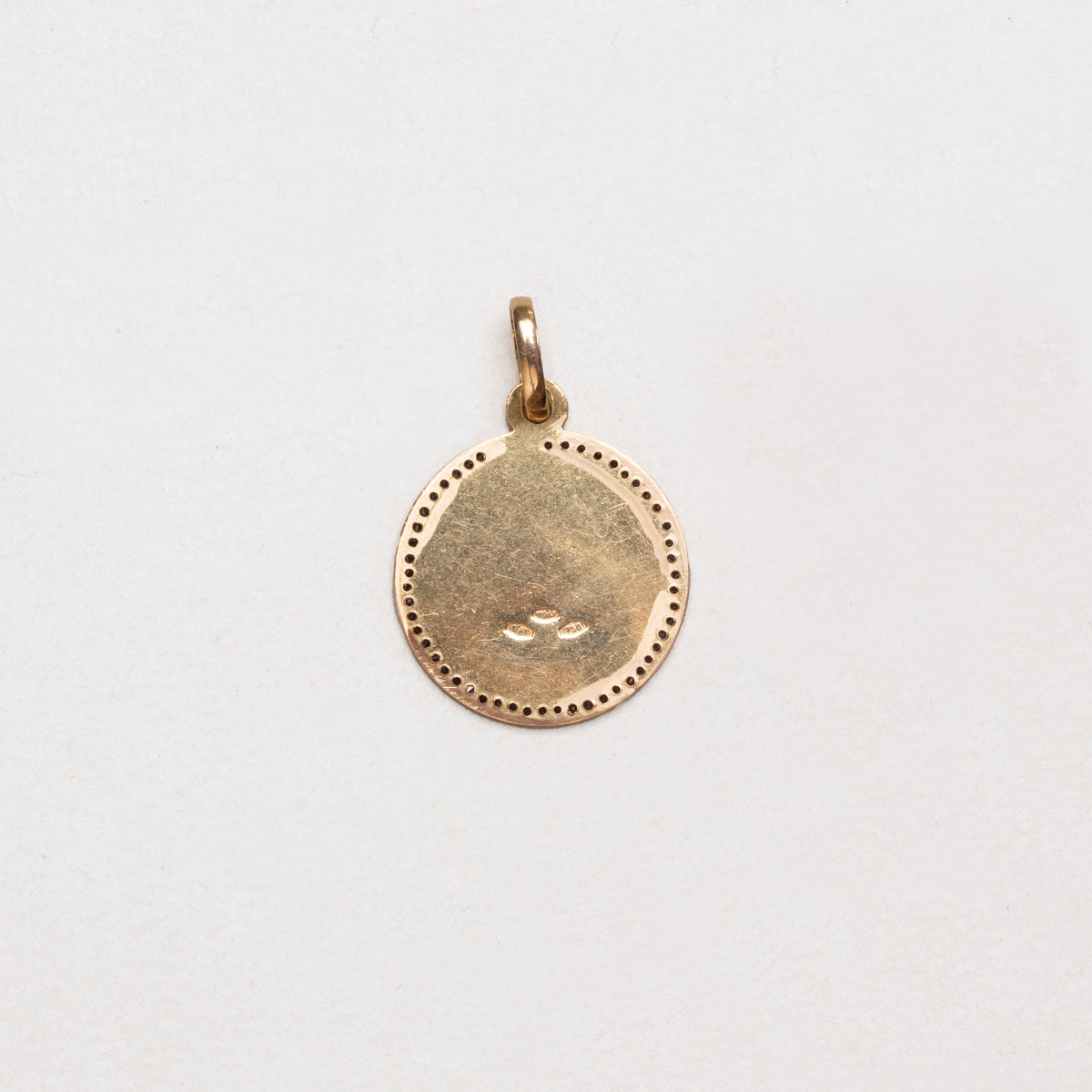 Vintage Gold St. Christopher Pendant with Black Diamonds
