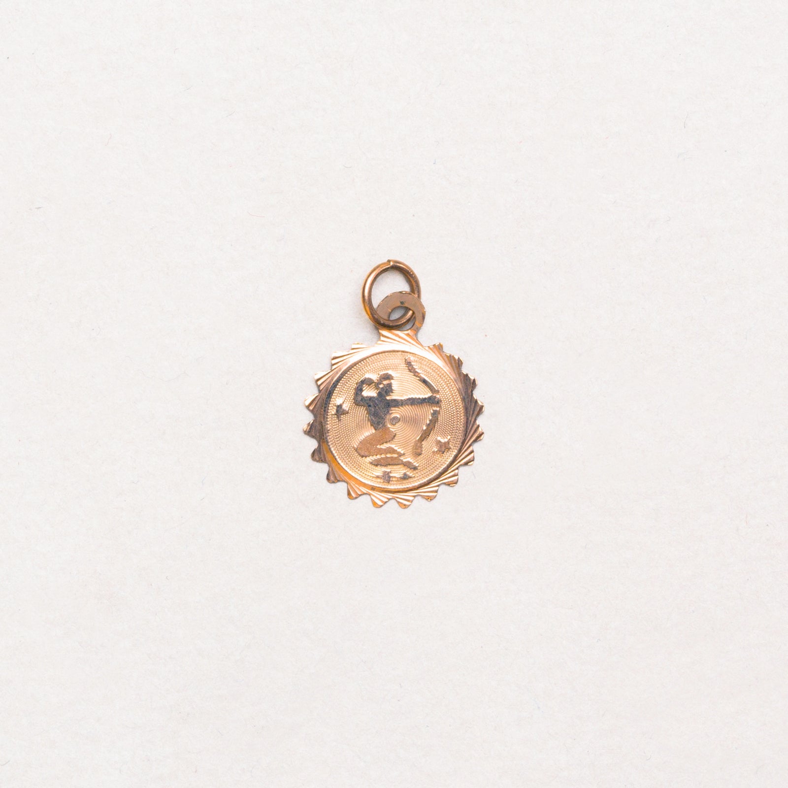 Vintage Rare 9ct Gold Sagittarius Charm Pendant
