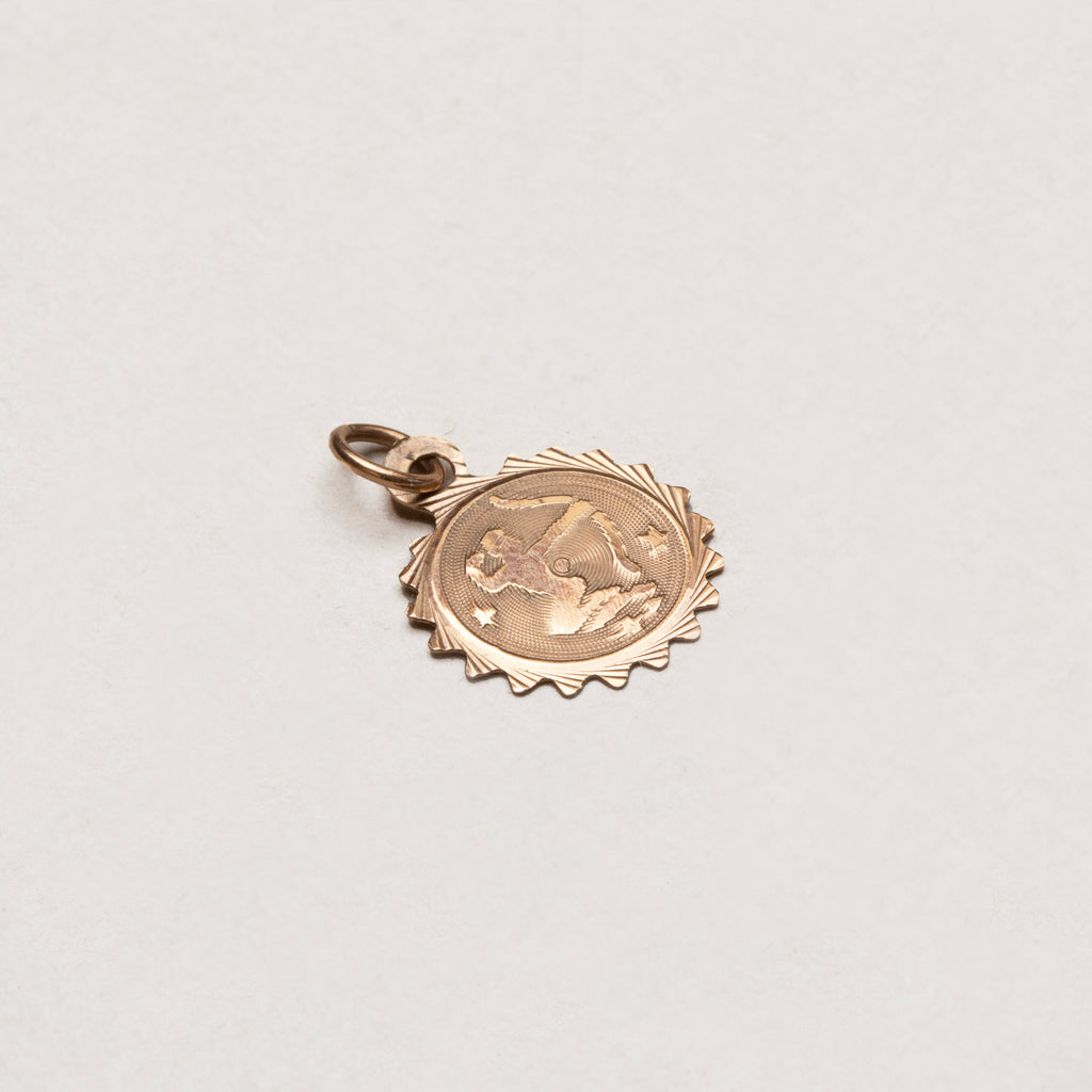 Vintage Rare 9ct Gold Sagittarius Charm Pendant