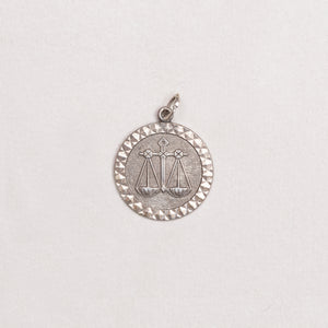 Vintage Silver Libra Charm Pendant