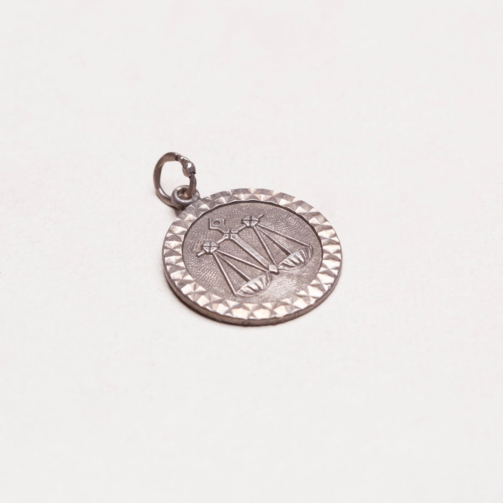 Vintage Silver Libra Charm Pendant