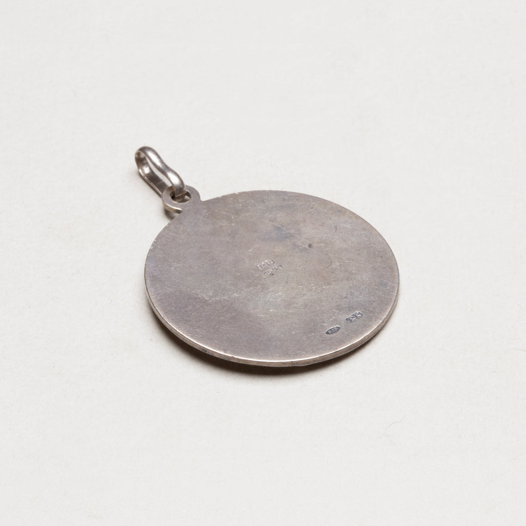 Vintage Sterling Silver St. Christopher Charm Pendant - Large