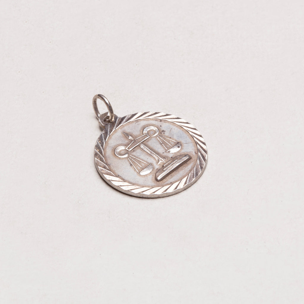 Vintage Silver Libra Charm Pendant