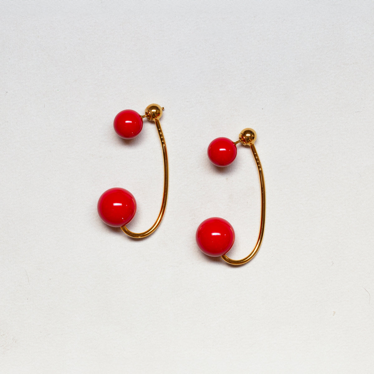 Vintage Marni Red Bead Drop Earrings