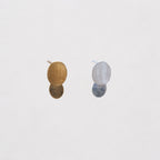 Twin Oval Stud Earrings in Gold-plated and Silver