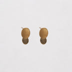 Twin Oval Stud Earrings in Gold-plated and Silver