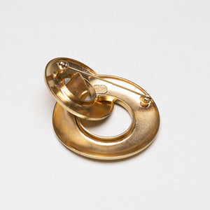 Vintage Christian Dior Gold-Tone Interlocking Circle Brooch