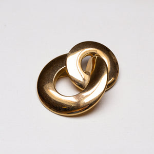 Vintage Christian Dior Gold-Tone Interlocking Circle Brooch