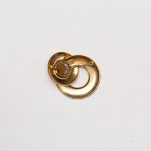 Vintage Christian Dior Gold-Tone Interlocking Circle Brooch
