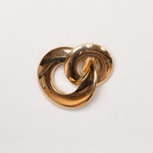 Vintage Christian Dior Gold-Tone Interlocking Circle Brooch