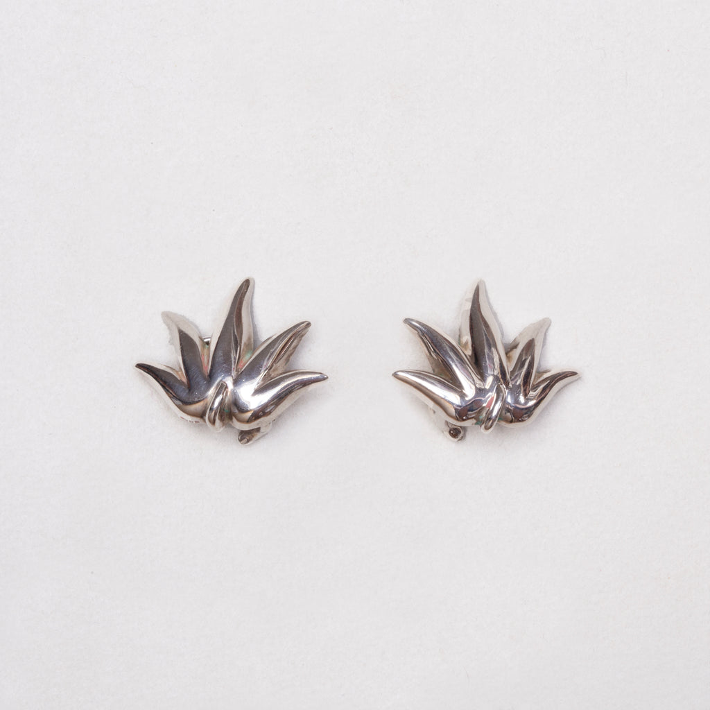 Vintage Tiffany & Co. Sterling Silver Leaf Clip-On Earrings
