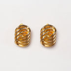 Vintage Givenchy Gold-tone Ribbed Clip-on Earrings