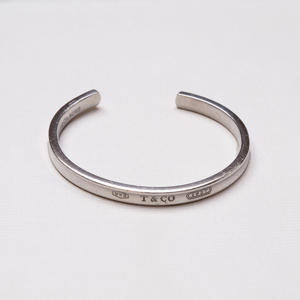 Vintage Tiffany & Co Sterling Silver Open Cuff Bangle Bracelet