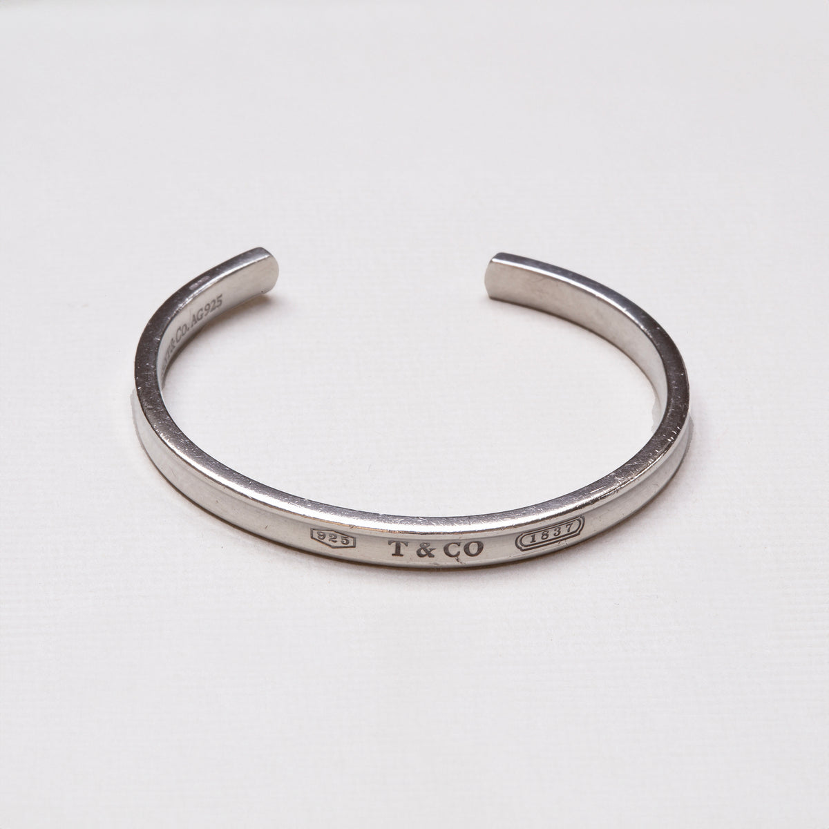 Vintage Tiffany & Co Sterling Silver Open Cuff Bangle Bracelet