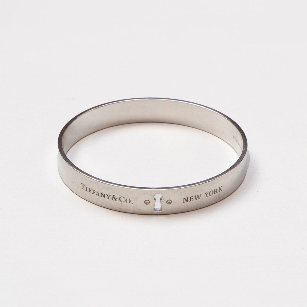 Vintage Tiffany & Co Sterling Silver Keyhole Bangle