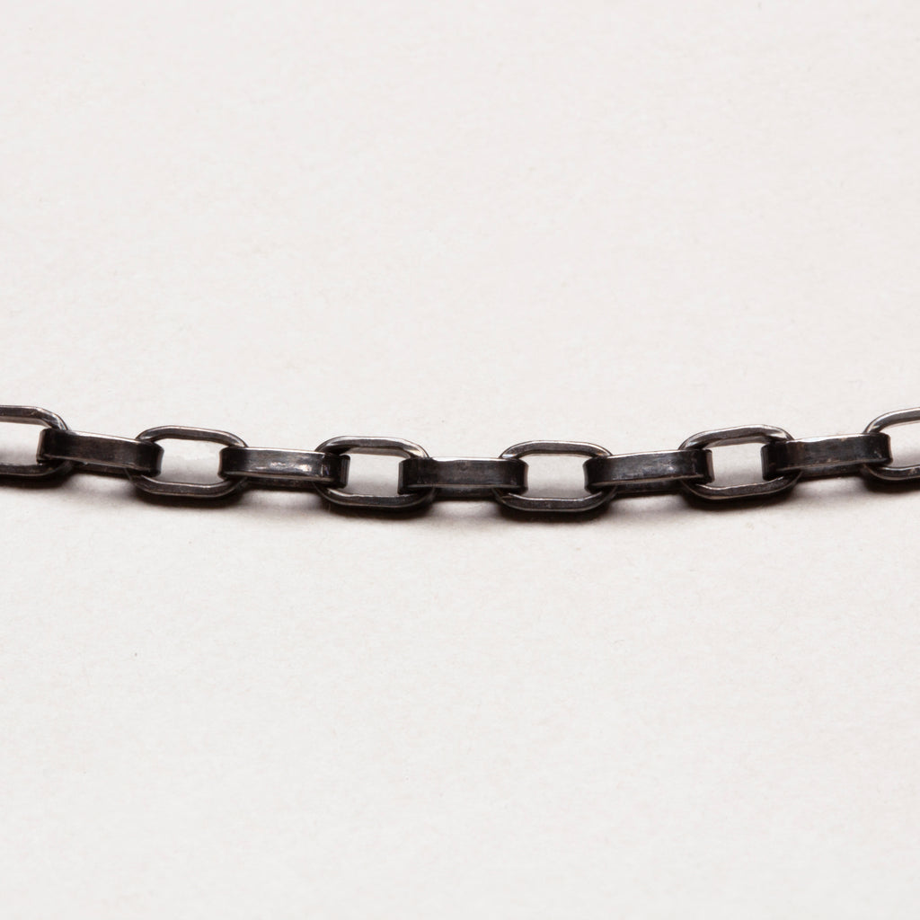 Vintage Maria Aaron Biker Chain Necklace in Blackened Silver & 14k Gold