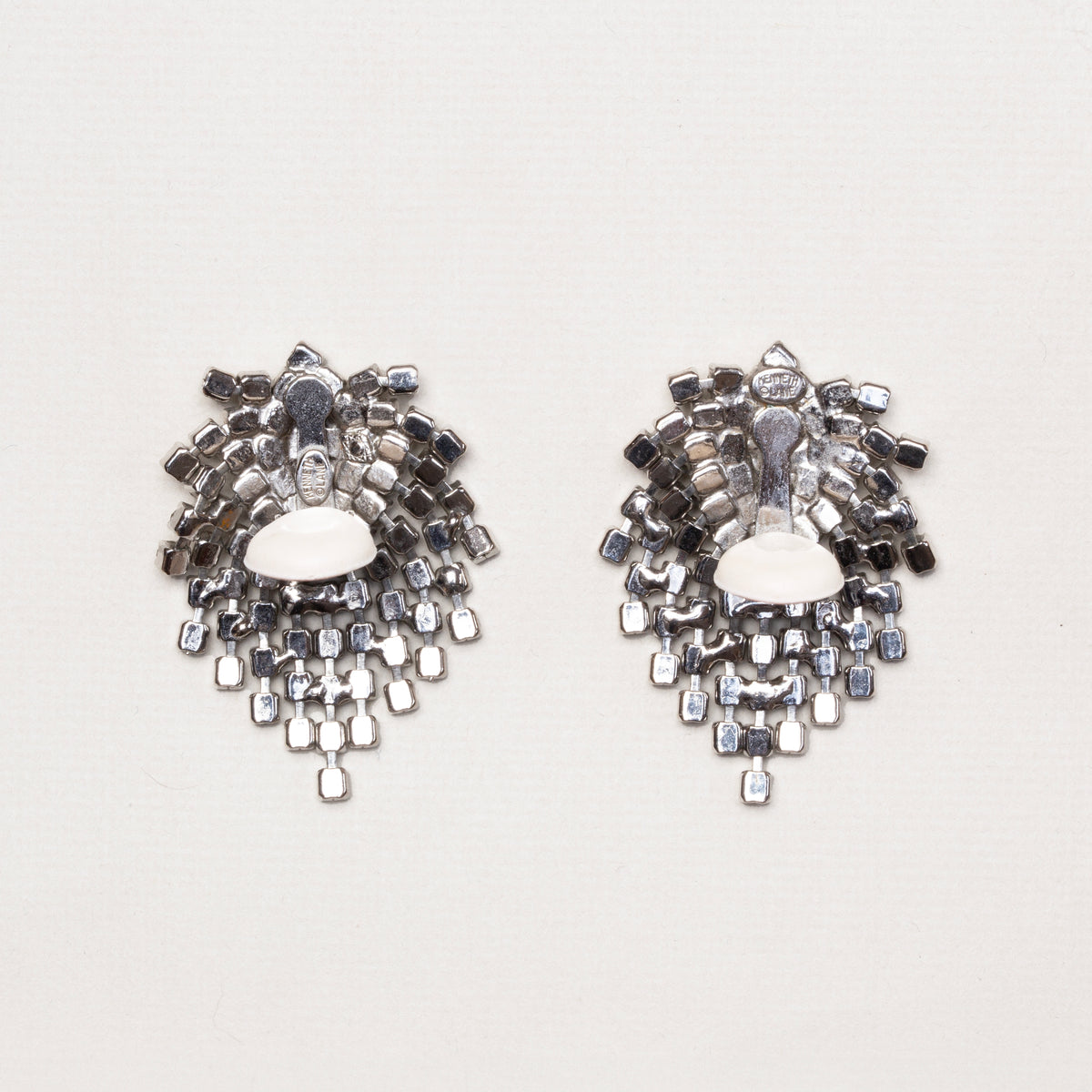 Vintage Kenneth Jay Lane Crystal Cascade Clip-on Earrings