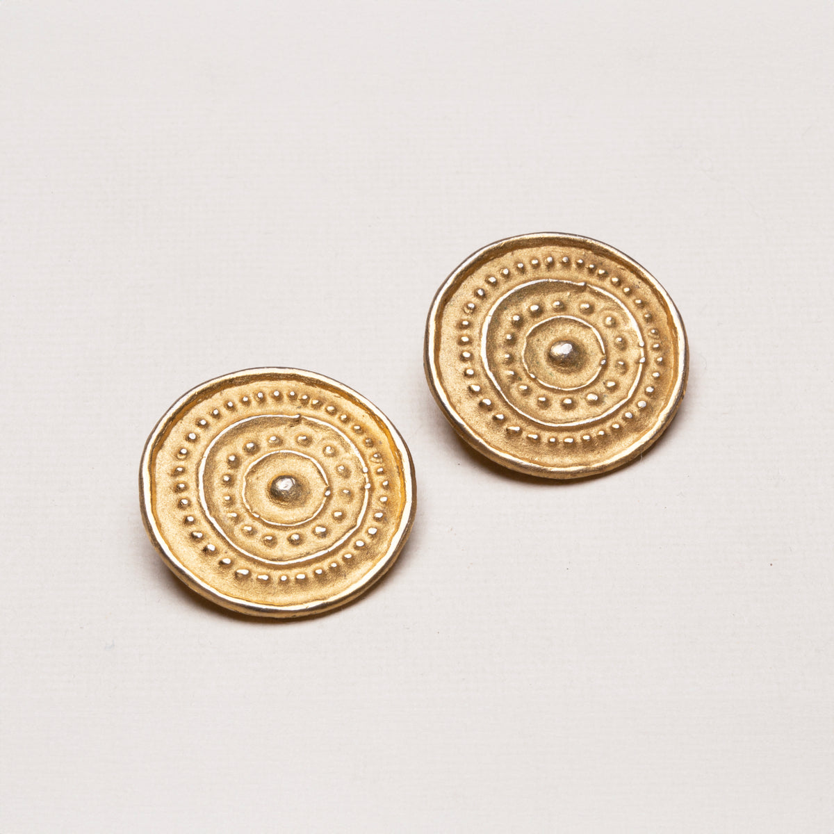 Vintage Givenchy Gold-Tone Textured Disc Clip-on Earrings