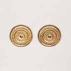 Vintage Givenchy Gold-Tone Textured Disc Clip-on Earrings