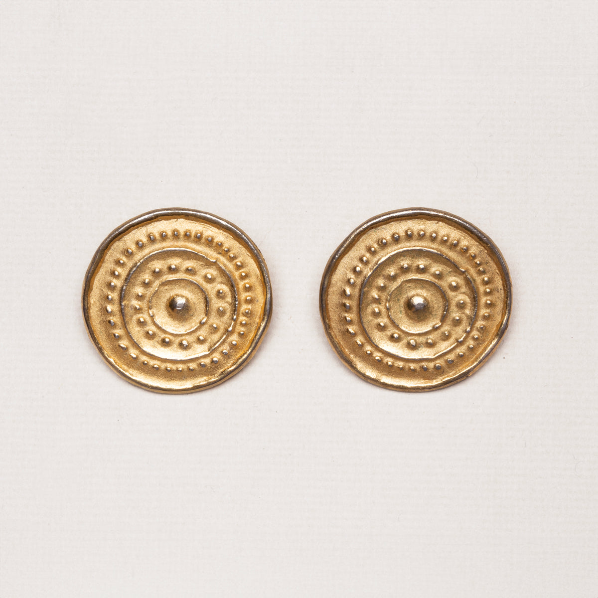 Vintage Givenchy Gold-Tone Textured Disc Clip-on Earrings