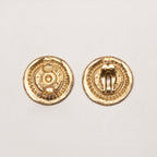 Vintage Givenchy Gold-Tone Textured Disc Clip-on Earrings