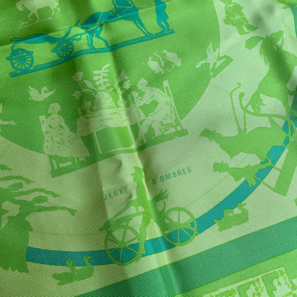 Vintage Hermes Silk Pochette Scarf "Jeux d’Ombres"