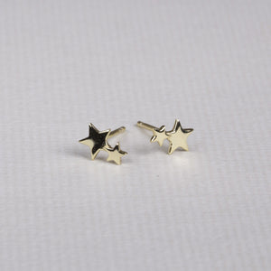 Gold-plated Double Star Studs