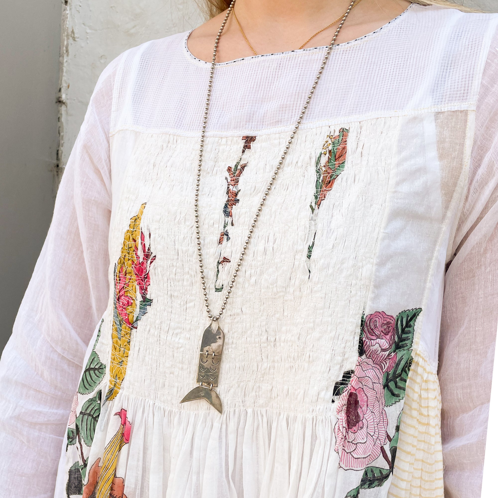 Vintage Mexican Silver Fish Necklace