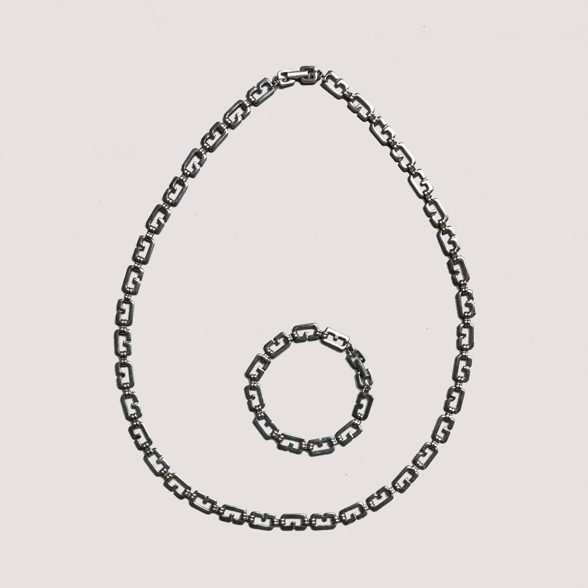 Set of Vintage Givenchy Chain Necklace and Bracelet