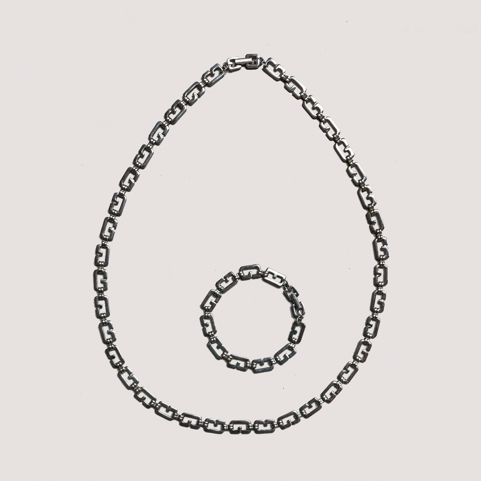 Set of Vintage Givenchy Chain Necklace and Bracelet