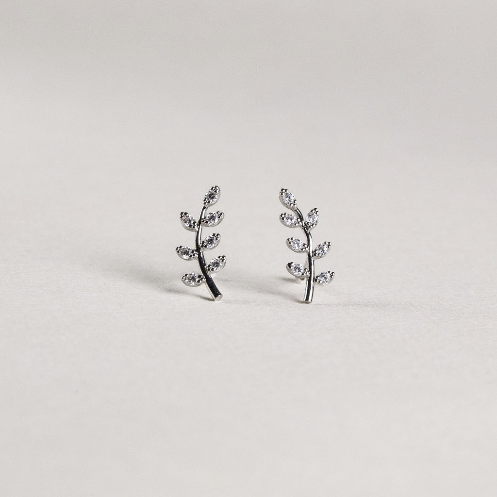 Leafy Branch Stud Earrings
