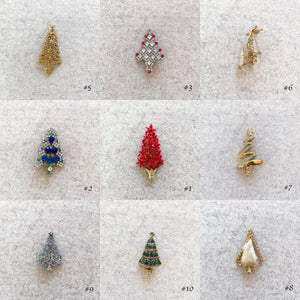 Vintage Christmas Tree Brooches