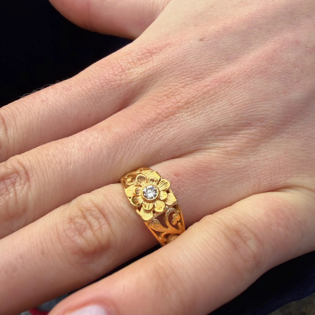 The Divine Diamond Gold Ring