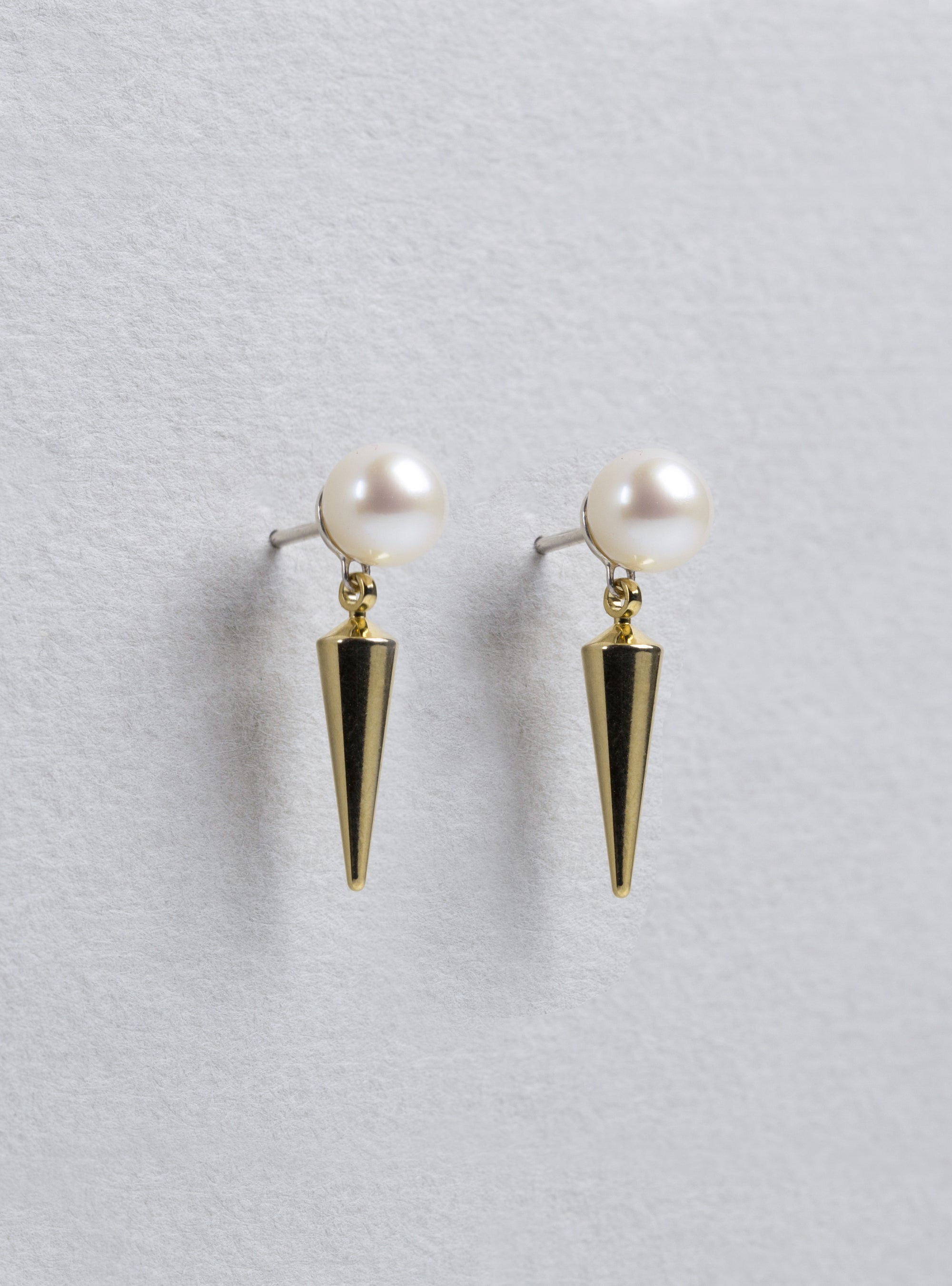 Pearl and Spike Stud Earrings