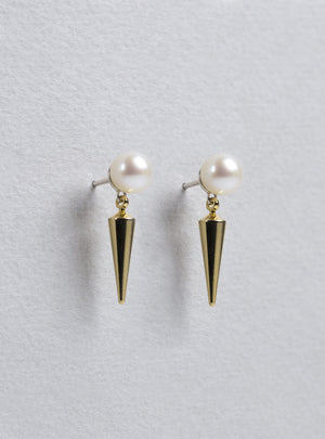 Pearl and Spike Stud Earrings