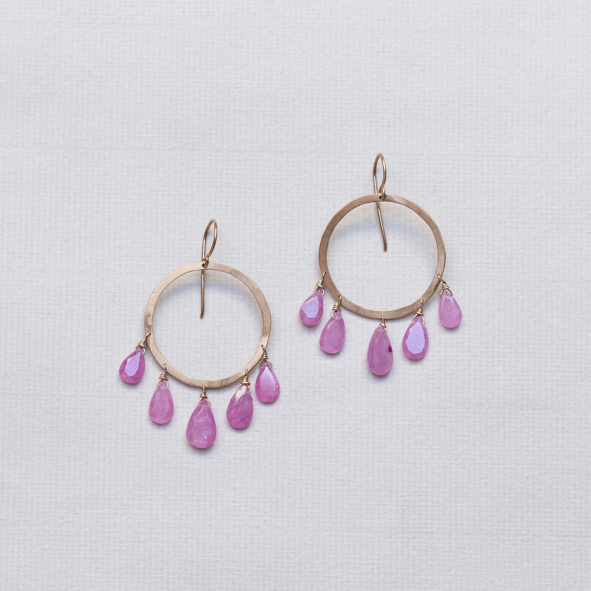 Pink Sapphire Drop Earrings