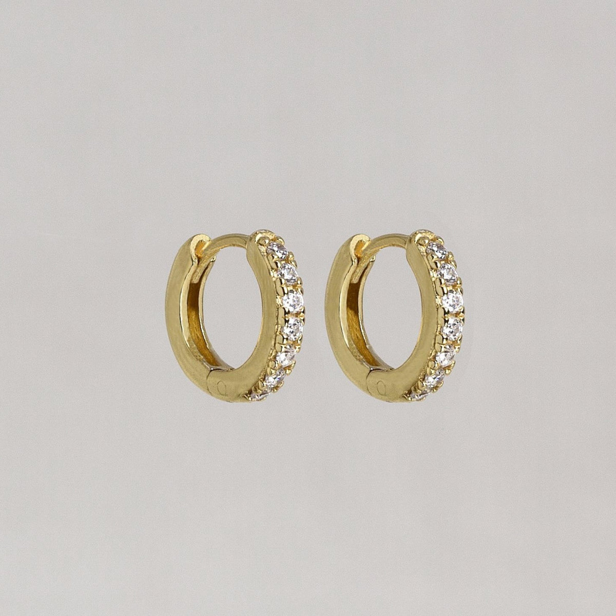 Gold and Black Huggie Hoop Earrings