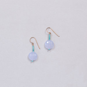 Chalcedony and Turquoise Drop Earrings