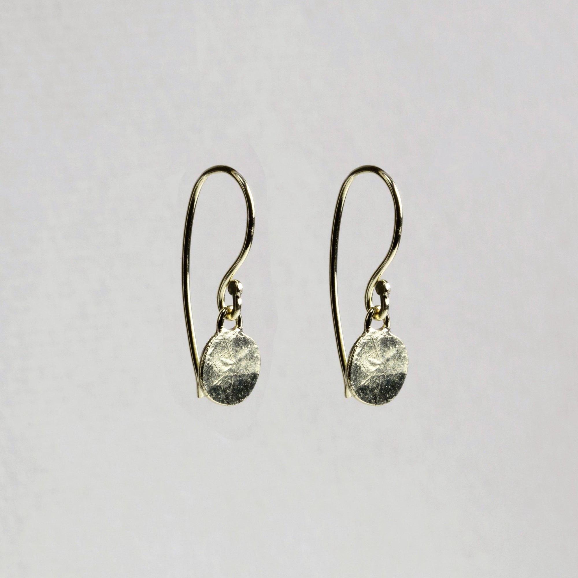 Gold Disc Drop Earrings