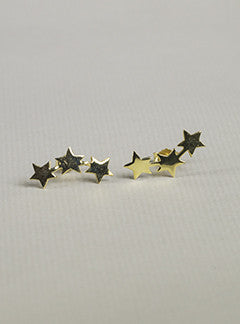 Anna+Nina Gold Plated Three Stars Stud