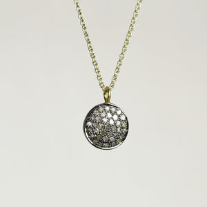 felt diamond disc necklace