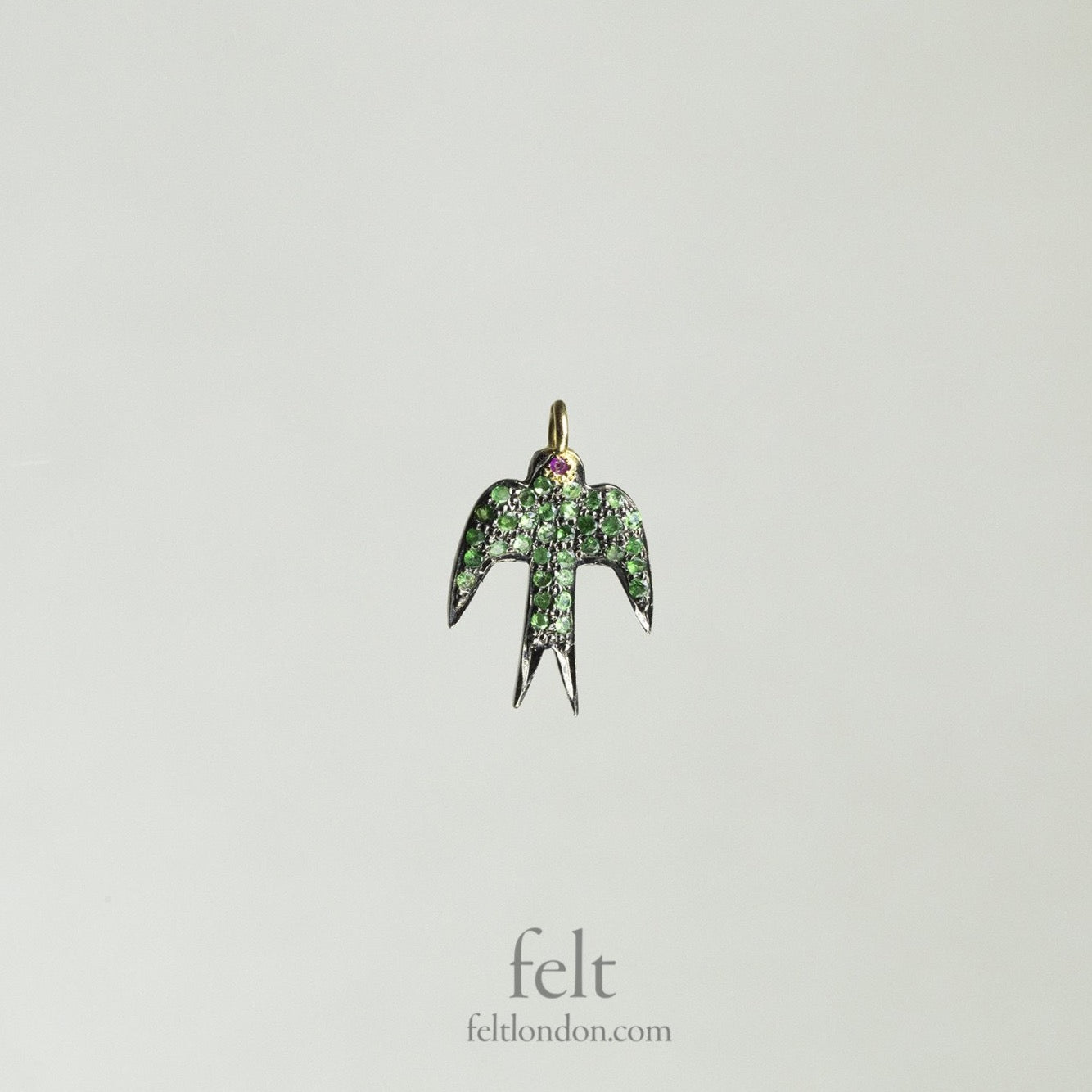 Green Garnet Swallow Pendant