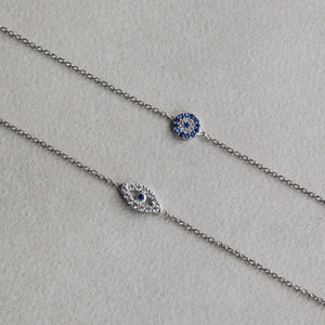 also available at feltlondon.com we have silver chain evil eye bracelets